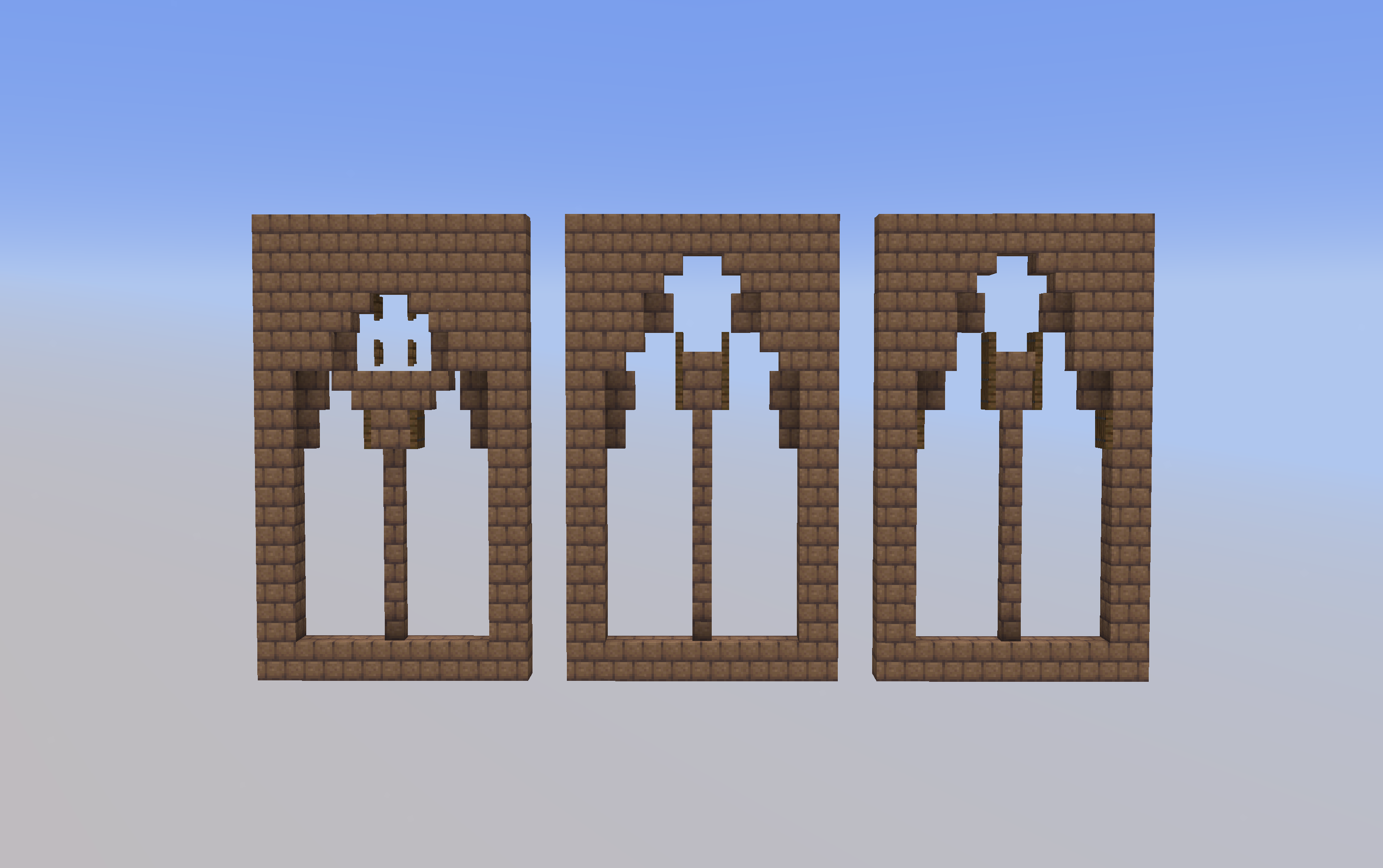 Generated Minecraft gothic window variations