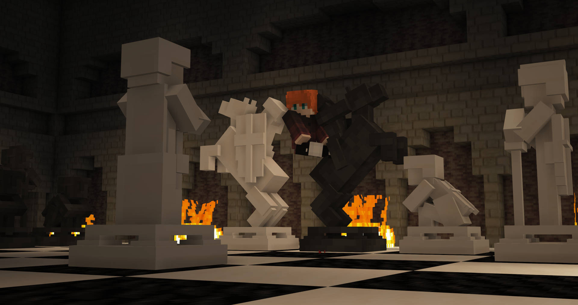 Wizard's Chess battle recreated in Minecraft